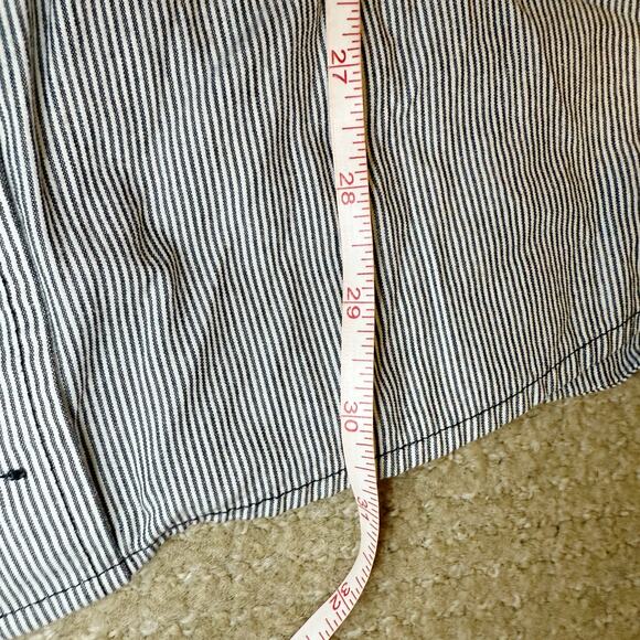 Rocawear Black White Gray Pinstriped Casual Button Down Shirt Top Mens Size 2XL - Picture 7 of 8